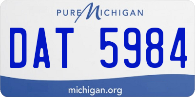 MI license plate DAT5984