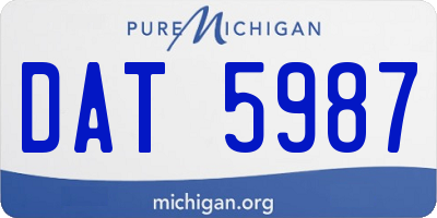 MI license plate DAT5987
