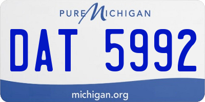 MI license plate DAT5992
