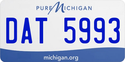 MI license plate DAT5993