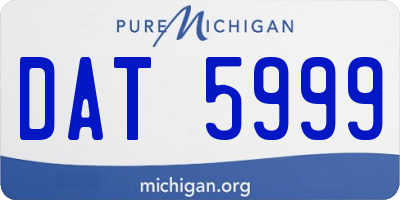 MI license plate DAT5999