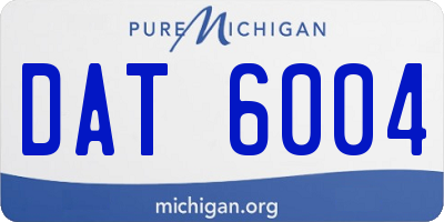 MI license plate DAT6004