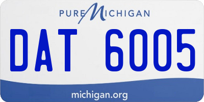 MI license plate DAT6005