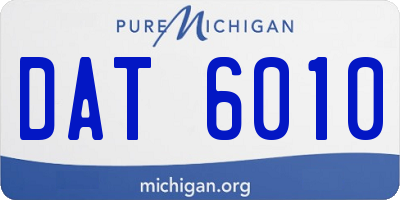 MI license plate DAT6010