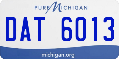 MI license plate DAT6013