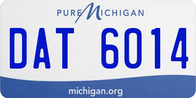 MI license plate DAT6014