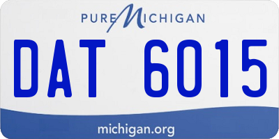 MI license plate DAT6015