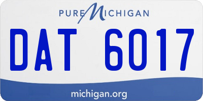 MI license plate DAT6017