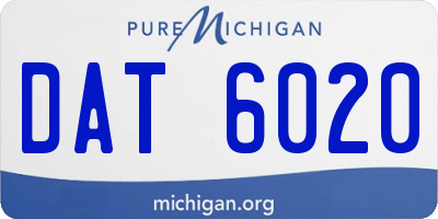 MI license plate DAT6020