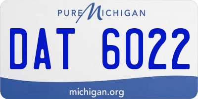 MI license plate DAT6022