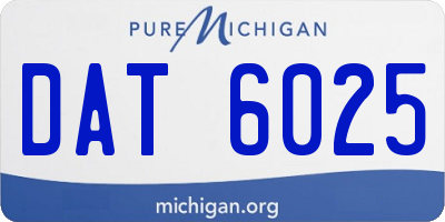 MI license plate DAT6025