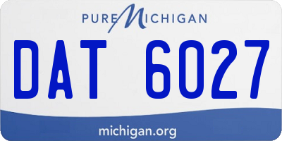 MI license plate DAT6027