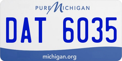 MI license plate DAT6035