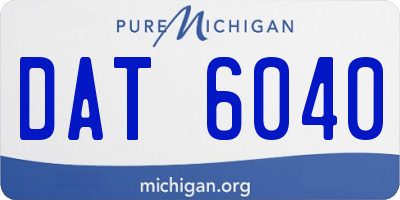 MI license plate DAT6040