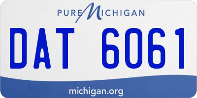 MI license plate DAT6061