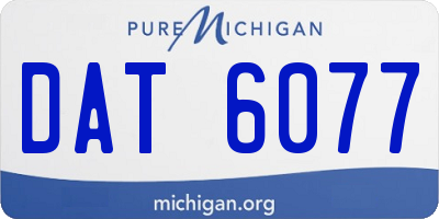 MI license plate DAT6077
