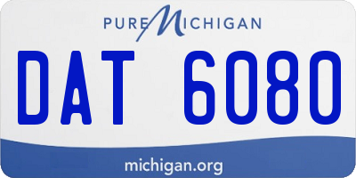 MI license plate DAT6080