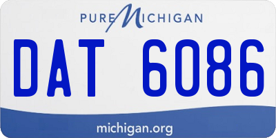 MI license plate DAT6086
