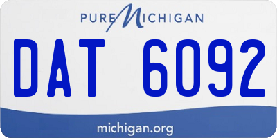 MI license plate DAT6092