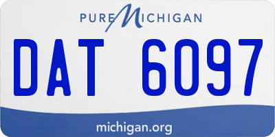 MI license plate DAT6097