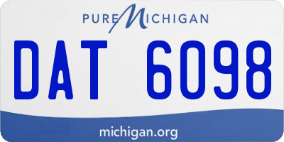 MI license plate DAT6098