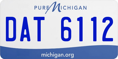 MI license plate DAT6112