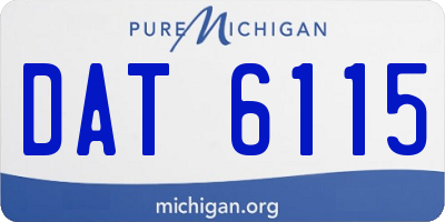 MI license plate DAT6115
