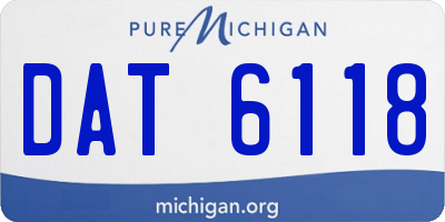 MI license plate DAT6118