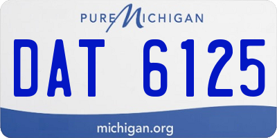 MI license plate DAT6125