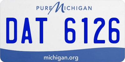 MI license plate DAT6126
