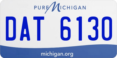 MI license plate DAT6130