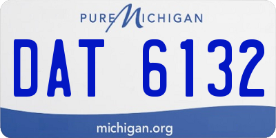 MI license plate DAT6132