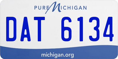 MI license plate DAT6134
