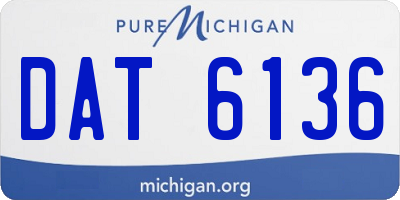 MI license plate DAT6136
