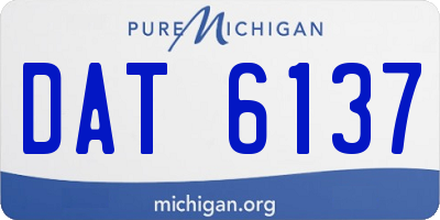 MI license plate DAT6137