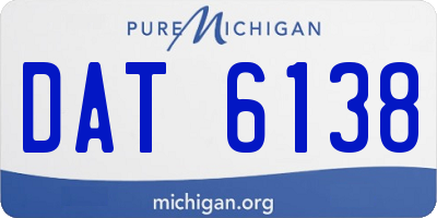 MI license plate DAT6138