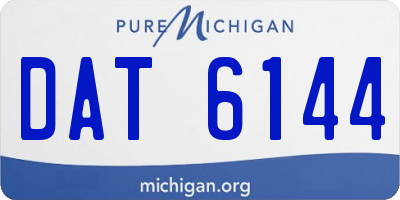 MI license plate DAT6144