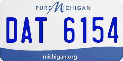 MI license plate DAT6154