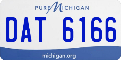 MI license plate DAT6166