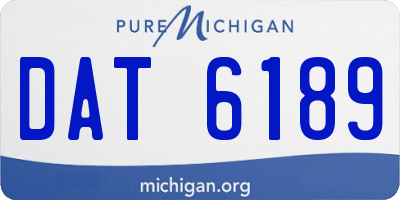 MI license plate DAT6189