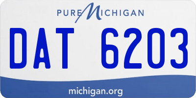 MI license plate DAT6203