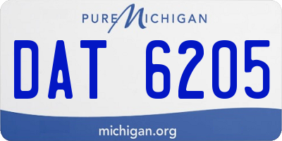 MI license plate DAT6205