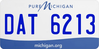 MI license plate DAT6213