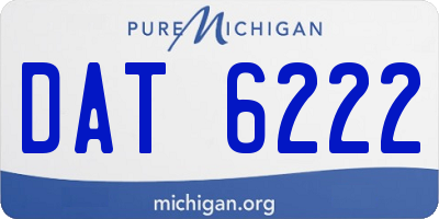 MI license plate DAT6222