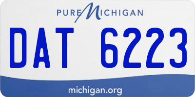 MI license plate DAT6223