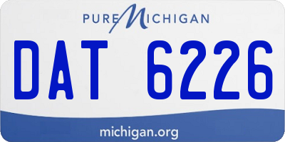 MI license plate DAT6226