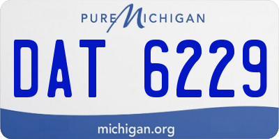 MI license plate DAT6229
