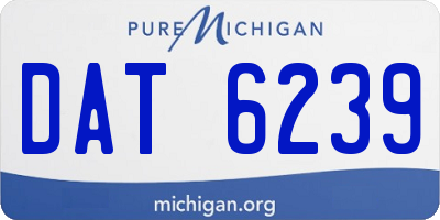 MI license plate DAT6239