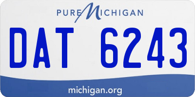 MI license plate DAT6243