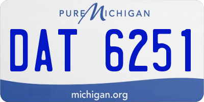 MI license plate DAT6251
